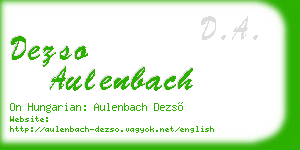 dezso aulenbach business card